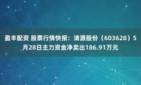 盈丰配资 股票行情快报：清源股份（603628）5月28日主力资金净卖出186.91万元