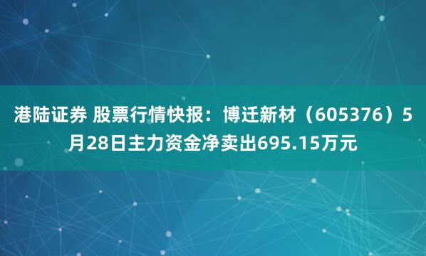 港陆证券 股票行情快报：博迁新材（605376）5月28日主力资金净卖出695.15万元